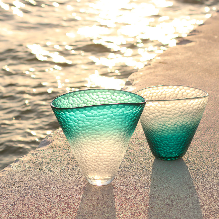Vaso Sfumato Acqua Cristallo Diamante, vista dall'alto